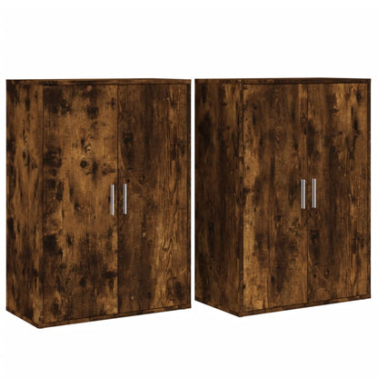 Sideboards 2 Stk. Räuchereiche 60x31x84 cm Holzwerkstoff