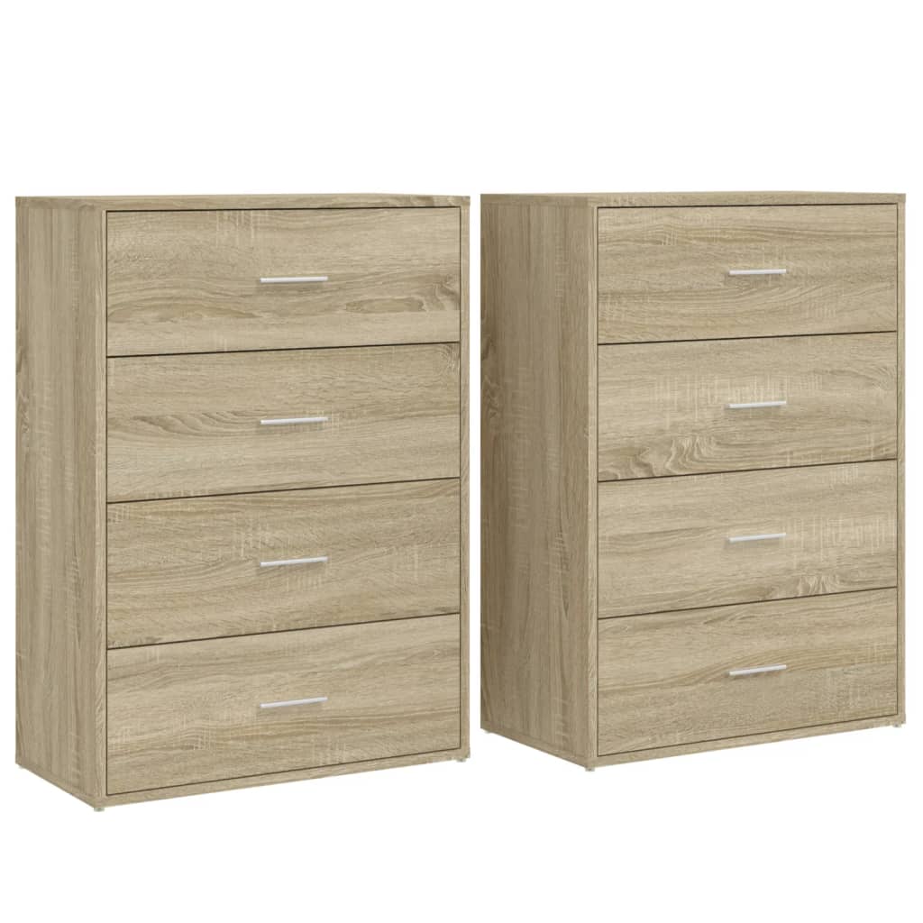 Sideboards 2 Stk. Sonoma-Eiche 60x31x84 cm Holzwerkstoff