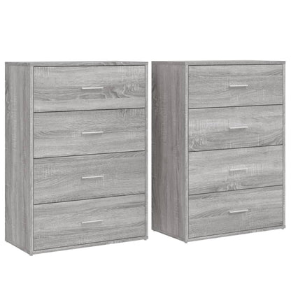 Sideboards 2 Stk. Grau Sonoma 60x31x84 cm Holzwerkstoff