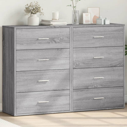 Sideboards 2 Stk. Grau Sonoma 60x31x84 cm Holzwerkstoff