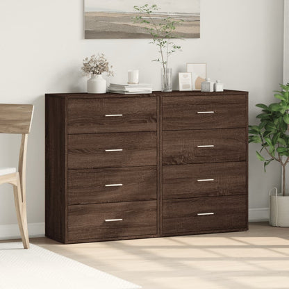 Sideboards 2 Stk. Braun Eichen-Optik 60x31x84 cm Holzwerkstoff