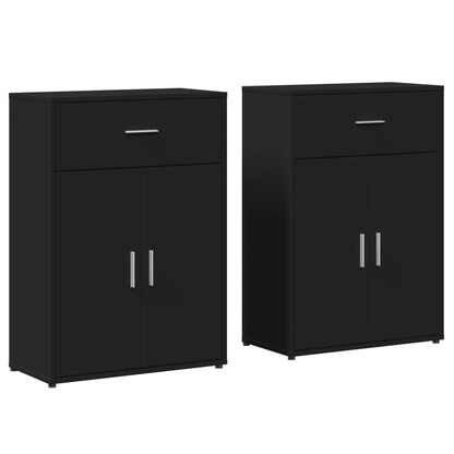 Sideboards 2 Stk. Schwarz 60x30x84 cm Holzwerkstoff