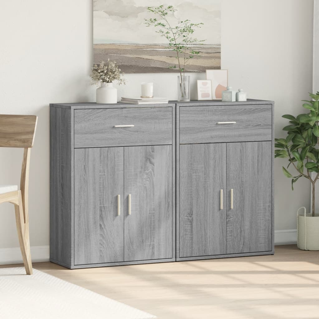 Sideboards 2 Stk. Grau Sonoma 60x30x84 cm Holzwerkstoff