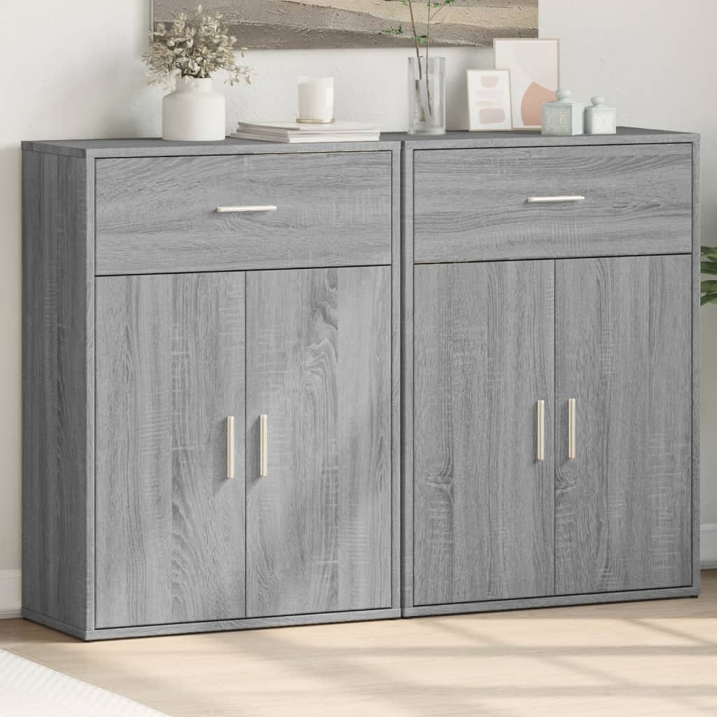 Sideboards 2 Stk. Grau Sonoma 60x30x84 cm Holzwerkstoff