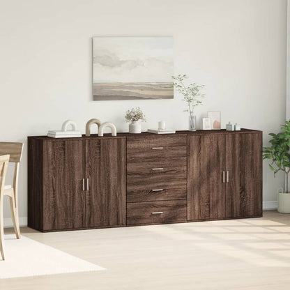 Sideboards 3 Stk. Braun Eichen-Optik Holzwerkstoff