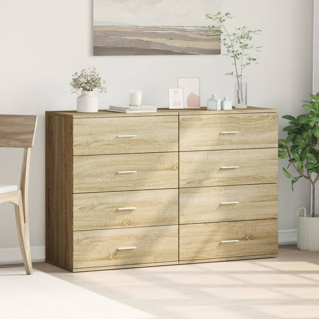 Sideboards 2 Stk. Sonoma-Eiche 60x39x80 cm Holzwerkstoff