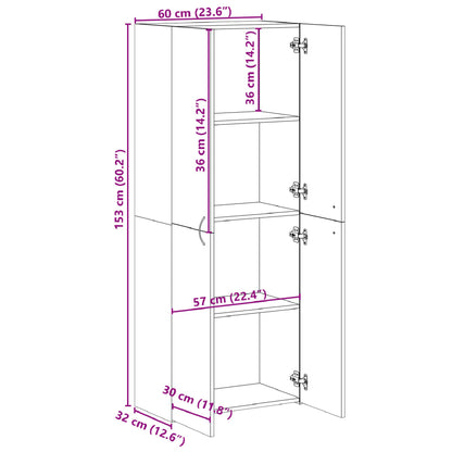 Aktenschrank Räuchereiche 60x32x153 cm Holzwerkstoff