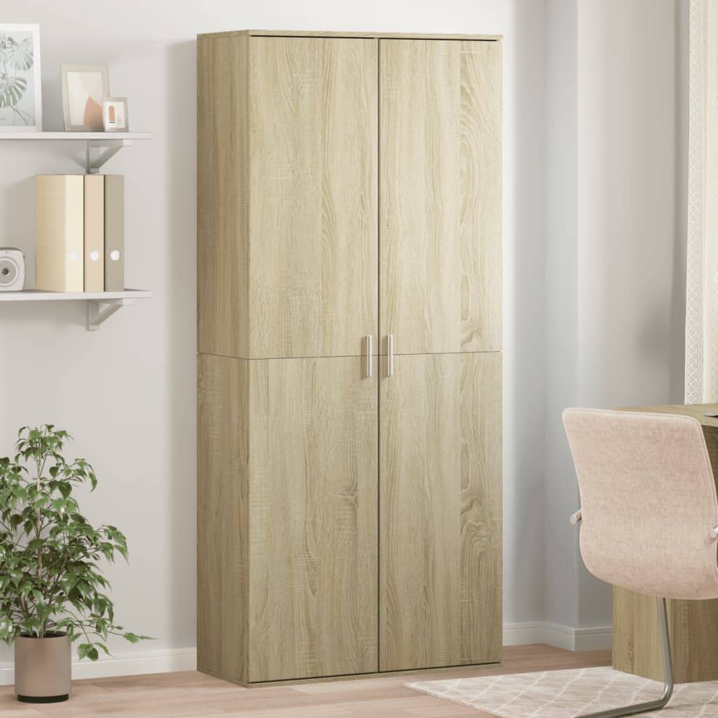 Highboard Sonoma-Eiche 80x35x180 cm Holzwerkstoff