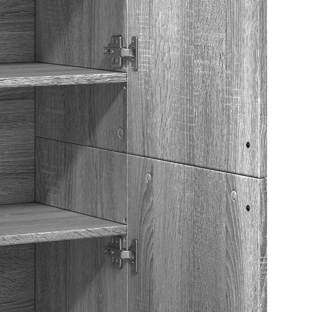 Highboard Grau Sonoma 80x35x180 cm Holzwerkstoff