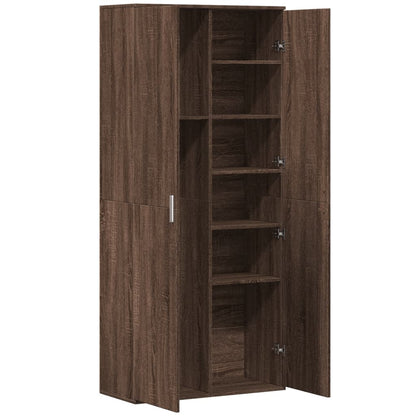 Highboard Braun Eichen-Optik 80x35x180 cm Holzwerkstoff