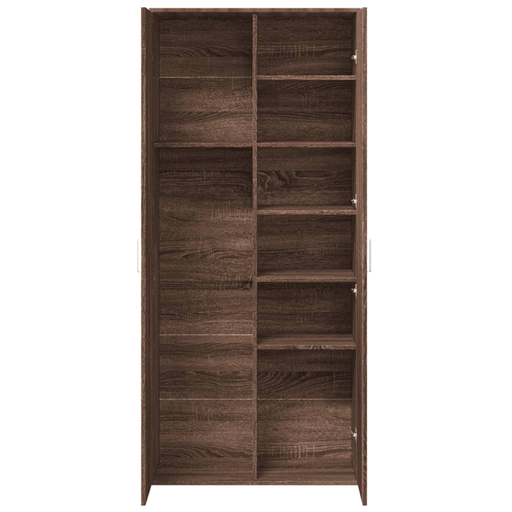 Highboard Braun Eichen-Optik 80x35x180 cm Holzwerkstoff