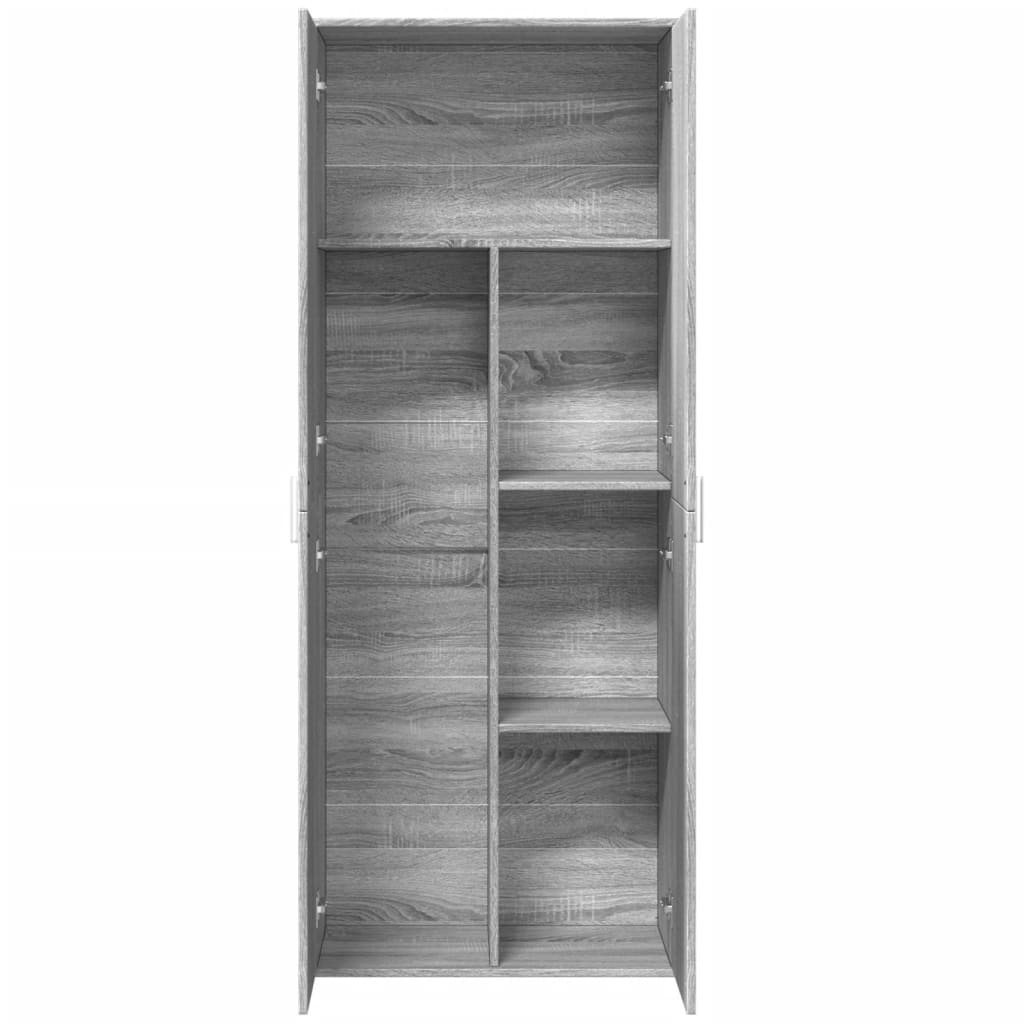 Highboard Grau Sonoma 70x35x180 cm Holzwerkstoff