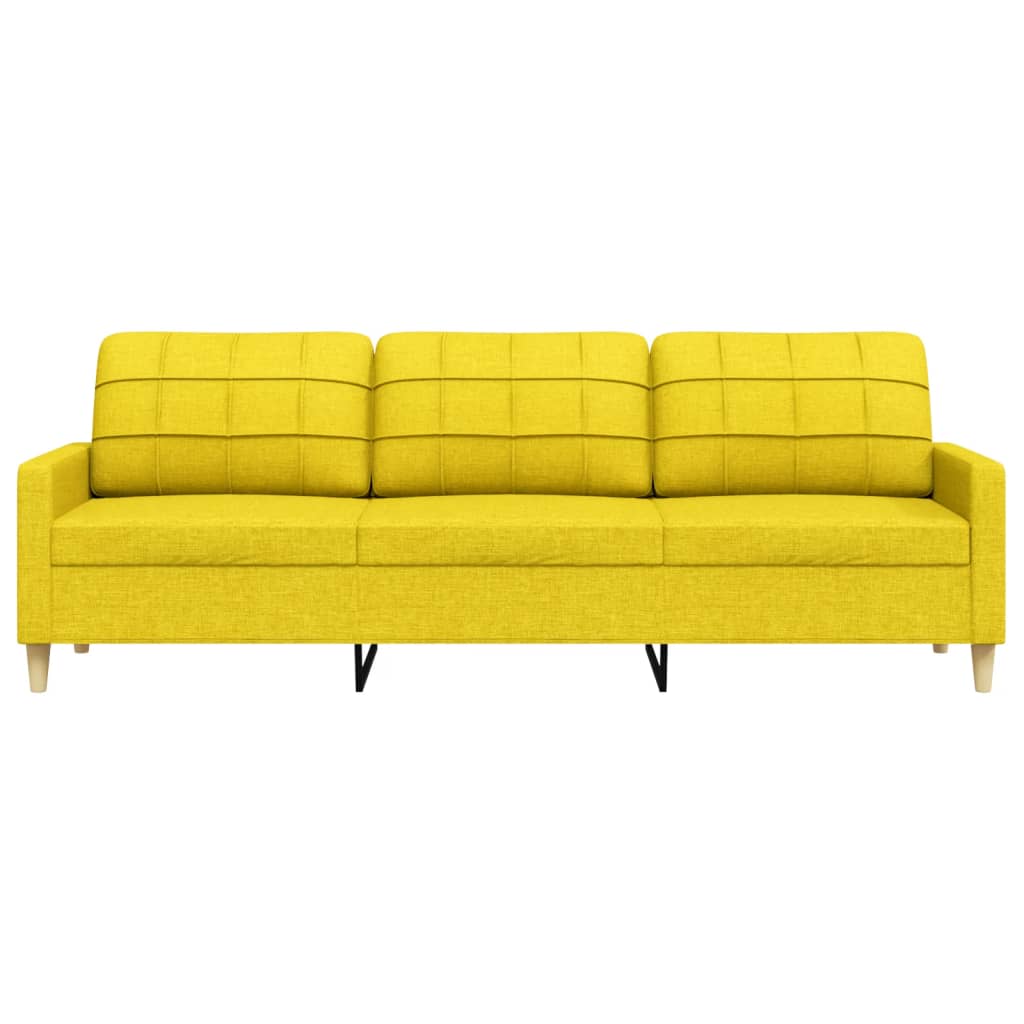 3-Sitzer-Sofa Hellgelb 210 cm Stoff