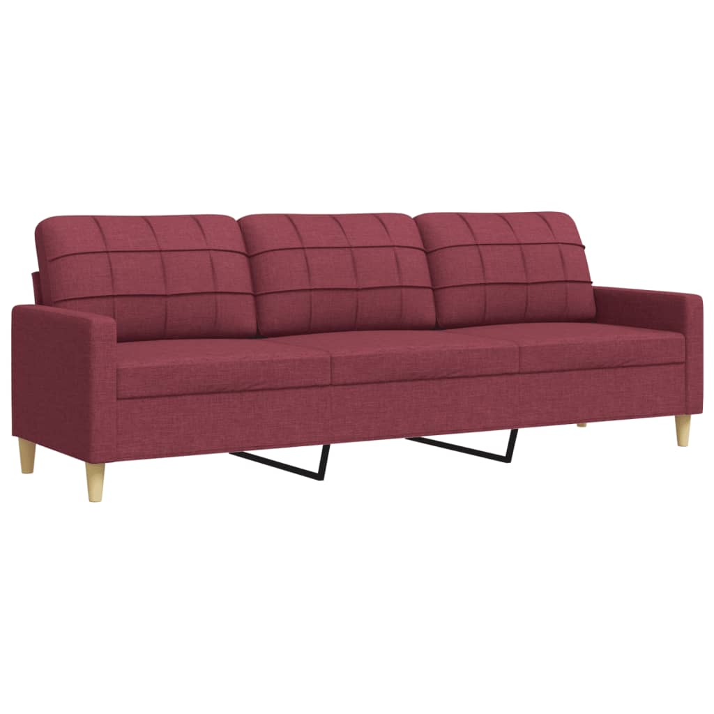 3-Sitzer-Sofa Weinrot 210 cm Stoff