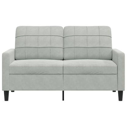 2-Sitzer-Sofa Hellgrau 120 cm Samt