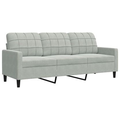 3-Sitzer-Sofa Hellgrau 180 cm Samt