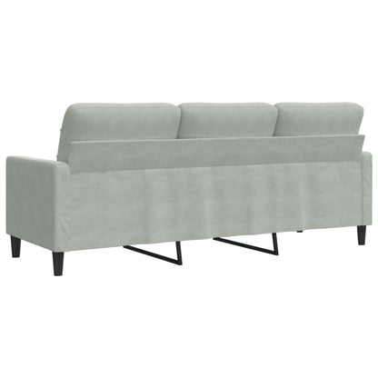 3-Sitzer-Sofa Hellgrau 180 cm Samt