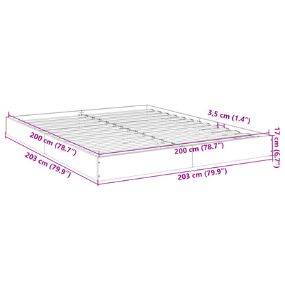 Bettgestell Schwarz 200x200 cm Holzwerkstoff