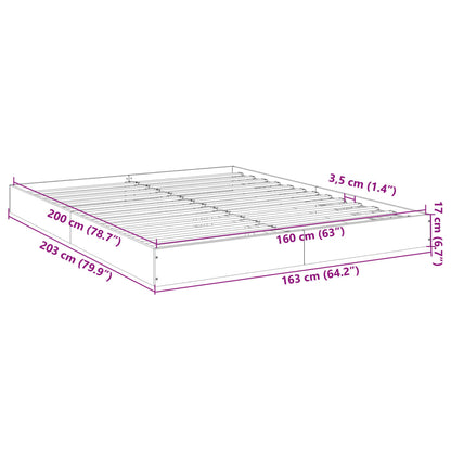 Bettgestell Grau Sonoma 160x200 cm Holzwerkstoff