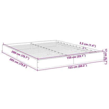 Bettgestell Schwarz 150x200 cm Holzwerkstoff