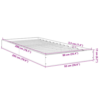 Bettgestell Schwarz 90x200 cm Holzwerkstoff