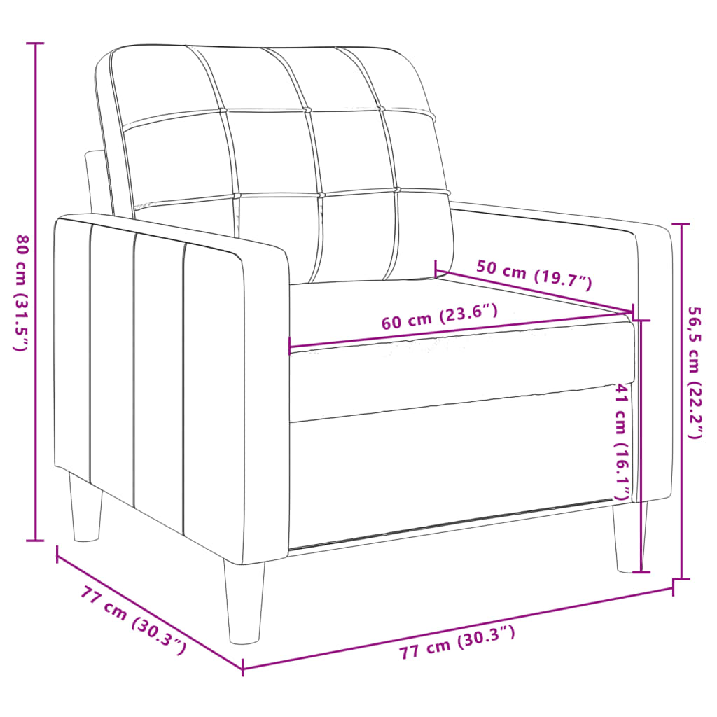 3-tlg. Sofagarnitur Taupe Stoff