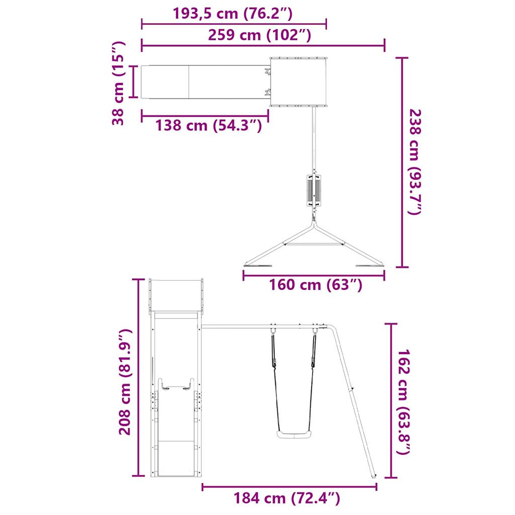 Spielturm Imprägniertes Kiefernholz