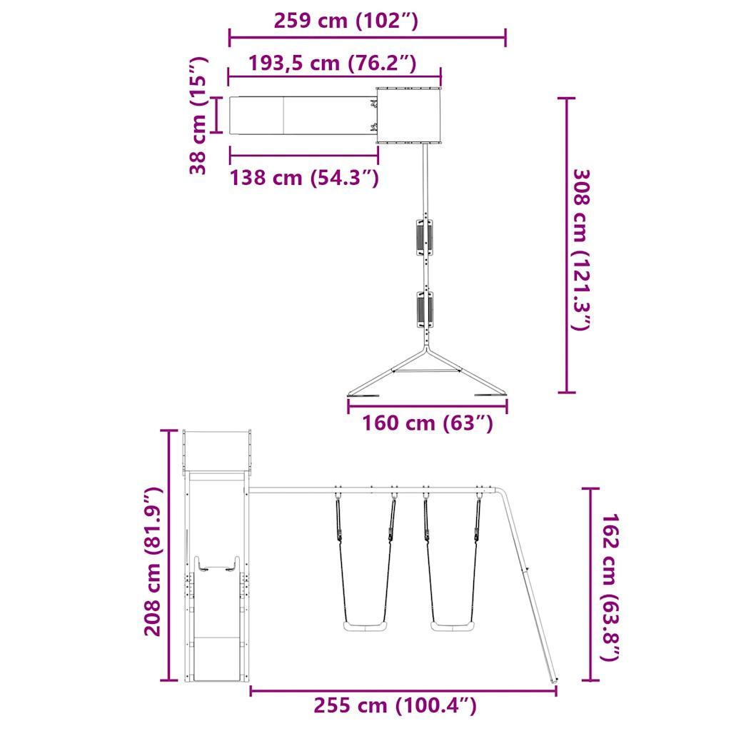 Spielturm Imprägniertes Kiefernholz