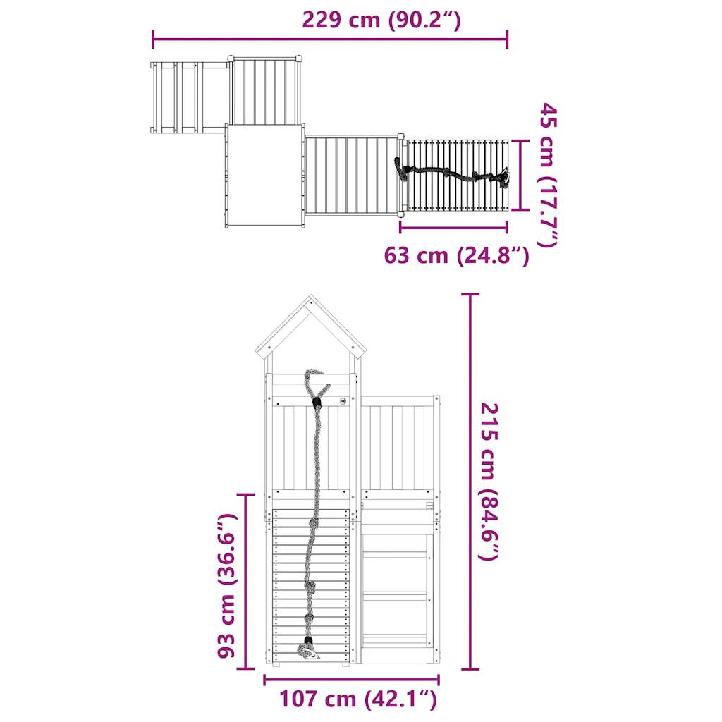 Spielturm Massivholz Douglasie