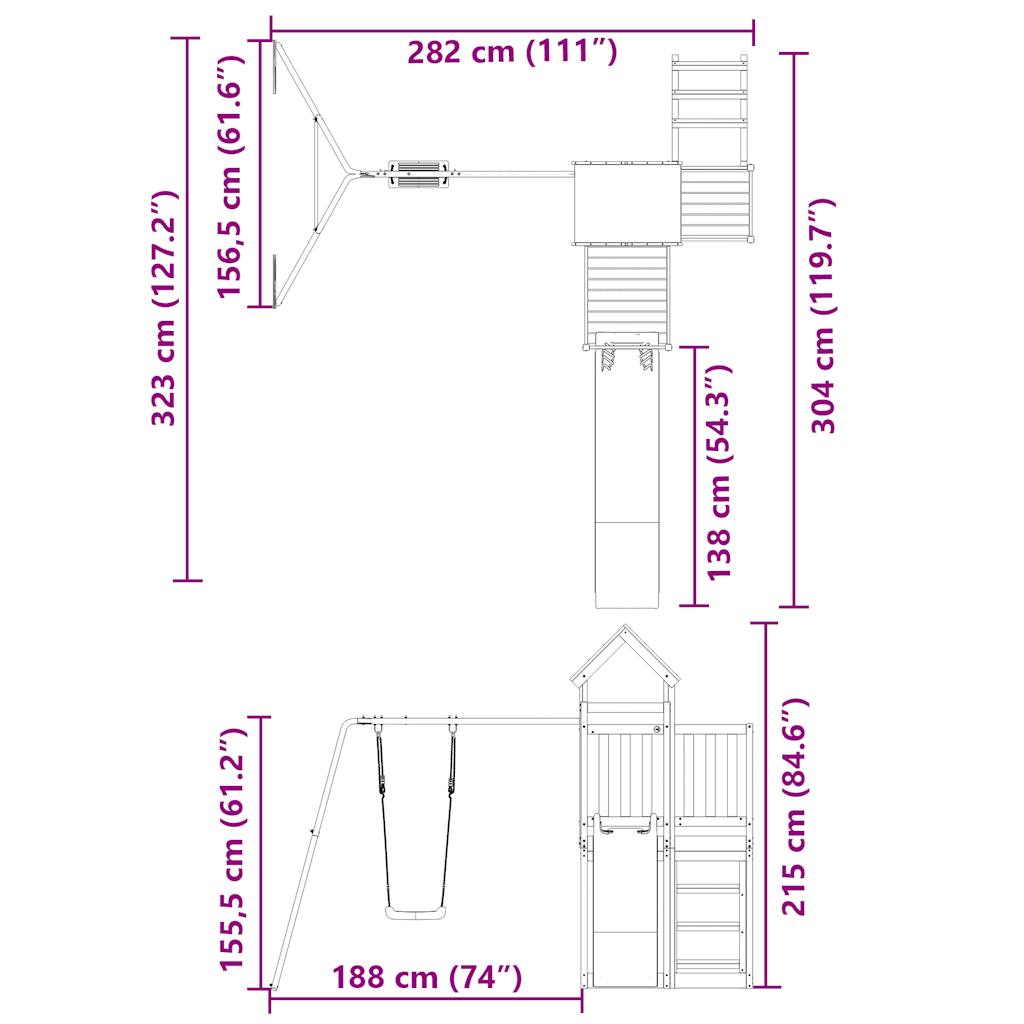 Spielturm Imprägniertes Kiefernholz