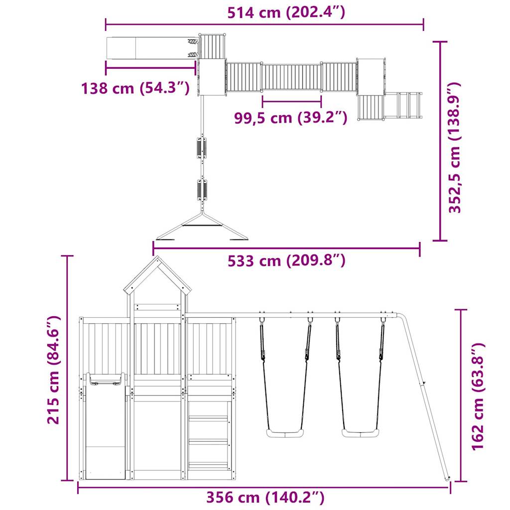 Spielturm Imprägniertes Kiefernholz