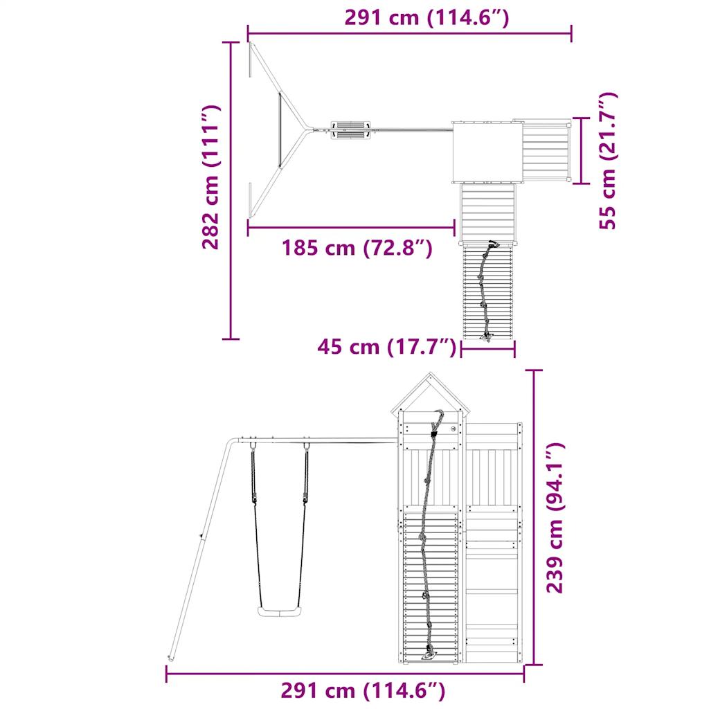 Spielturm Massivholz Douglasie