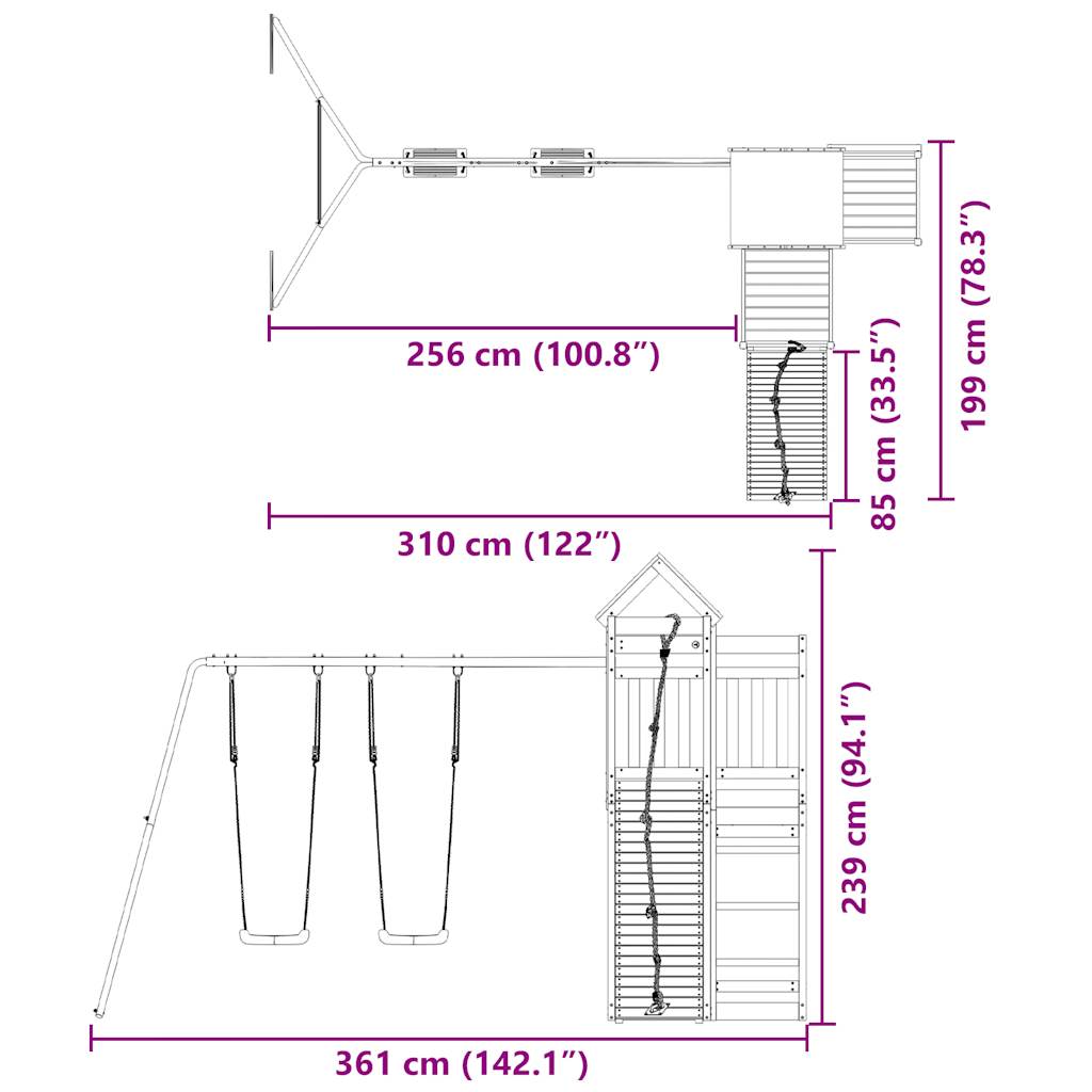 Spielturm Imprägniertes Kiefernholz