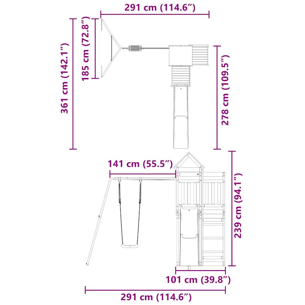 Spielturm Massivholz Douglasie