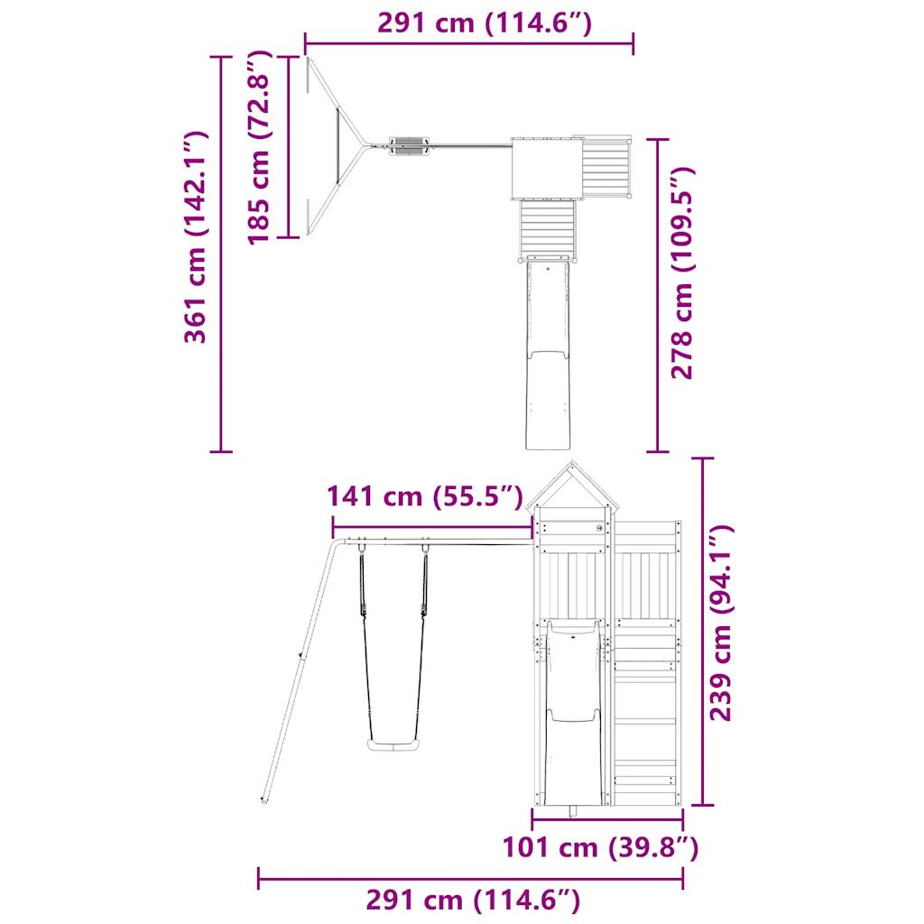 Spielturm Imprägniertes Kiefernholz