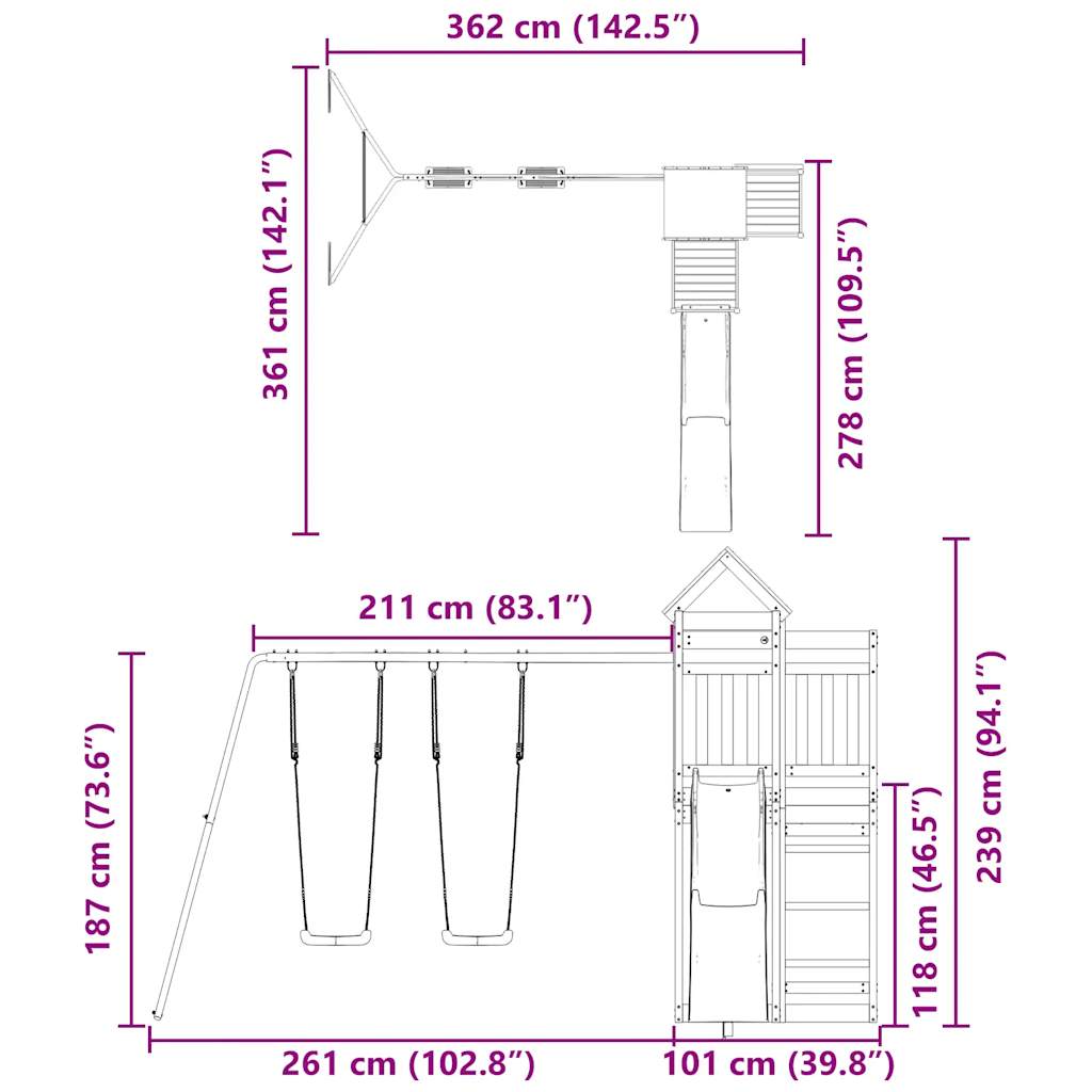 Spielturm Imprägniertes Kiefernholz