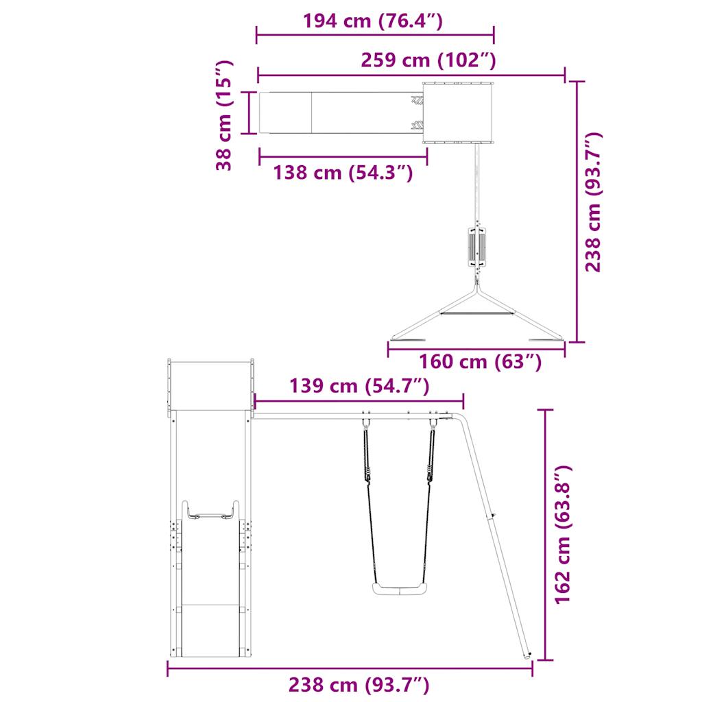 Spielturm Massivholz Douglasie