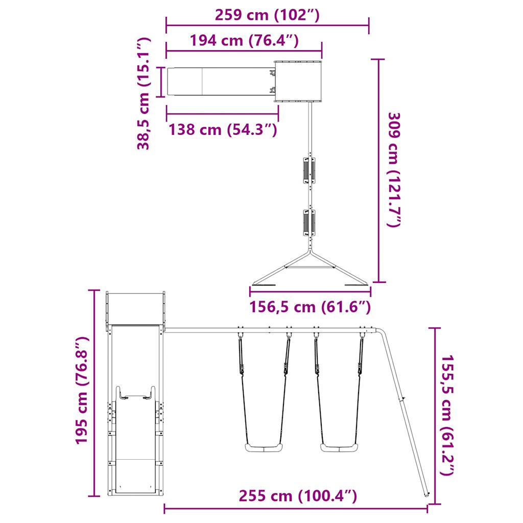 Spielturm Massivholz Douglasie