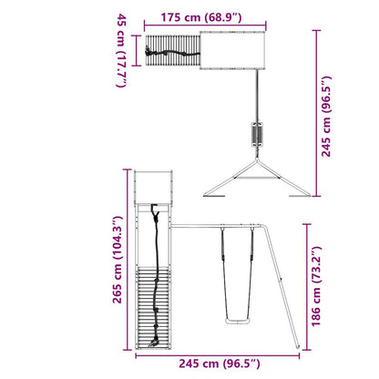 Torre da gioco in abete Douglas massiccio
