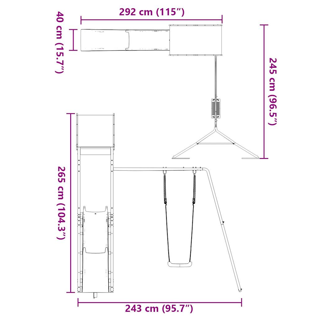 Spielturm Massivholz Douglasie