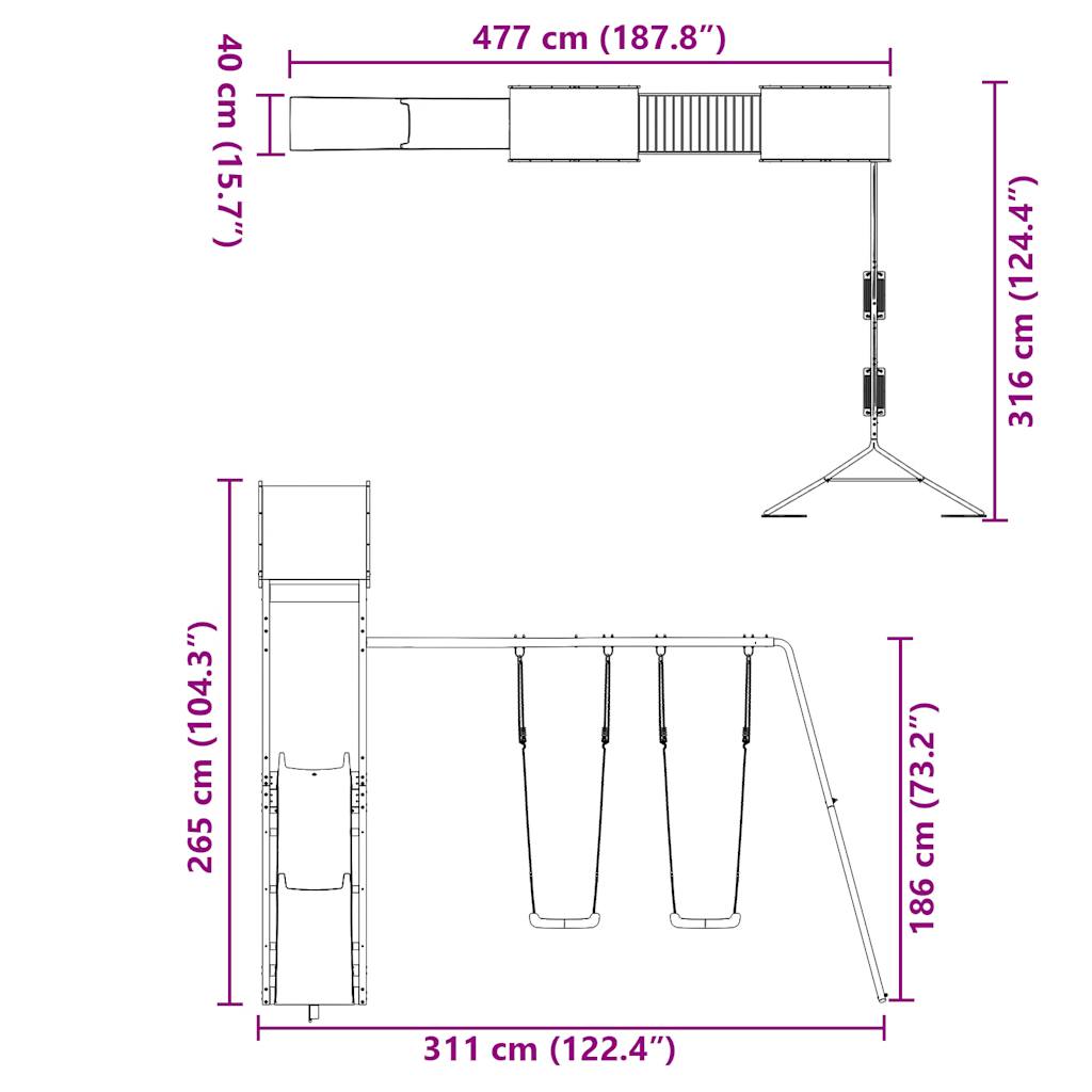 Spielturm Massivholz Douglasie