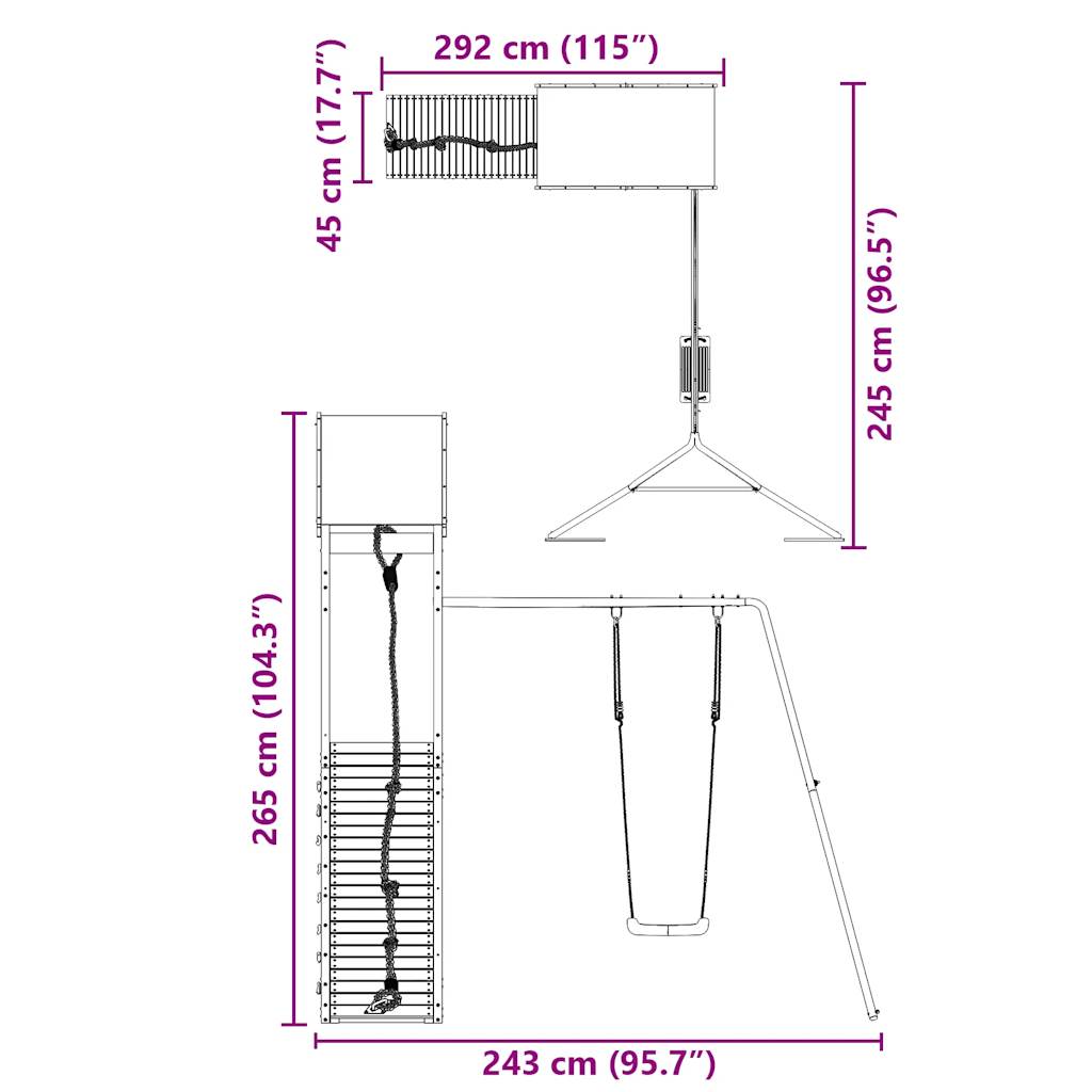 Spielturm Imprägniertes Kiefernholz