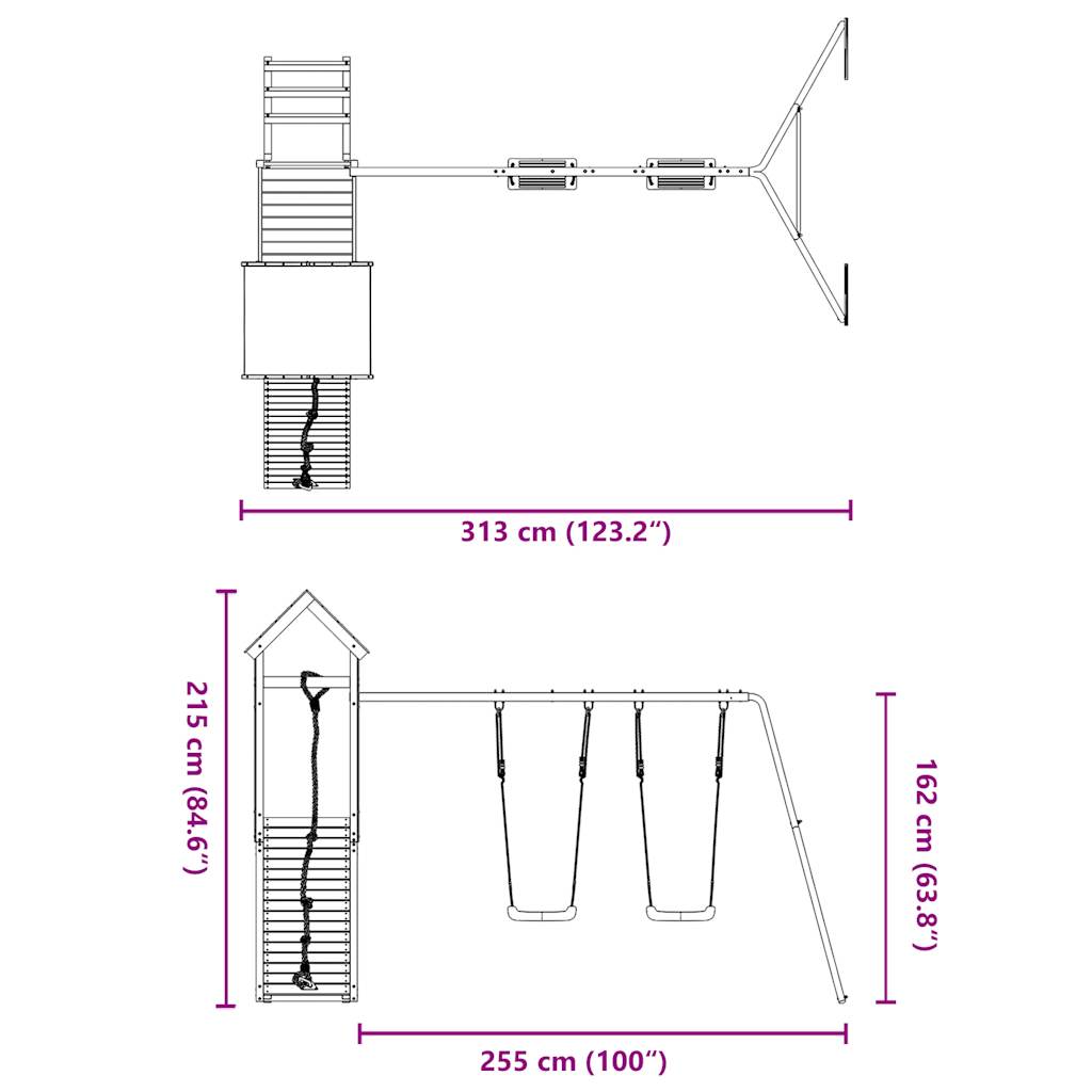 Spielturm Imprägniertes Kiefernholz