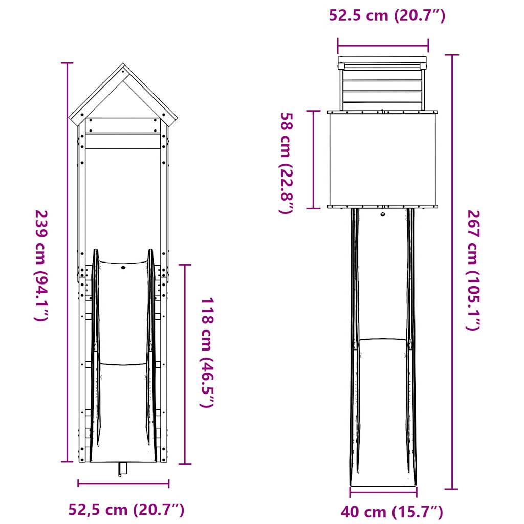 Spielturm Massivholz Douglasie