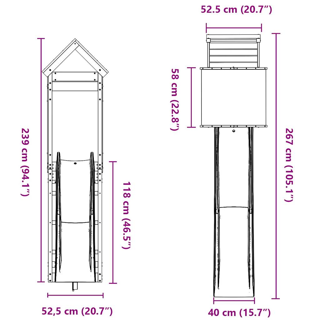 Spielturm Imprägniertes Kiefernholz