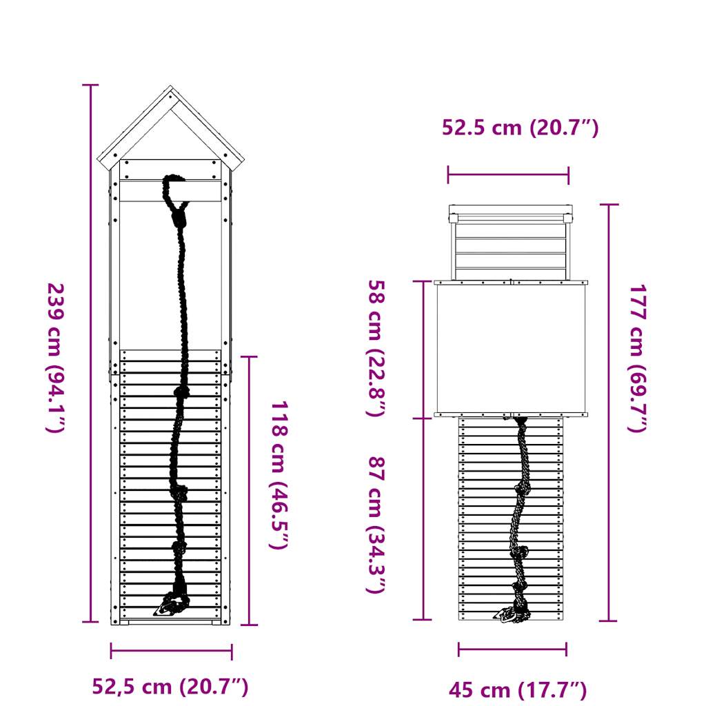 Spielturm Massivholz Kiefer