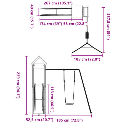 Spielturm Massivholz Kiefer