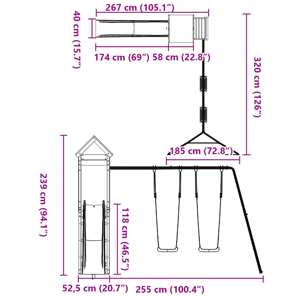 Spielturm Massivholz Douglasie