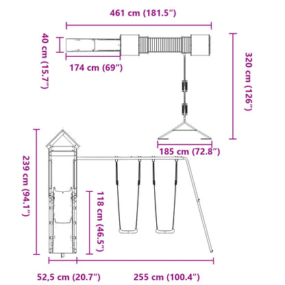 Spielturm Massivholz Kiefer