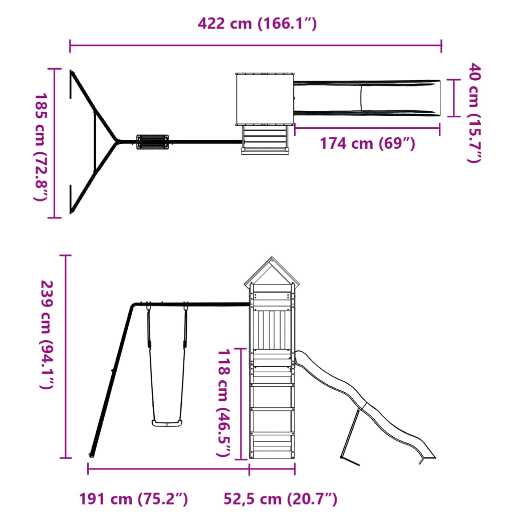 Spielturm Massivholz Douglasie